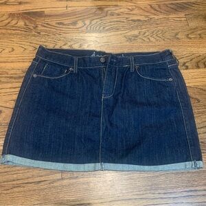 Old navy min shirt dark denim wash folded hemline women size 10